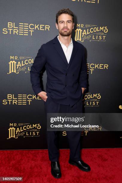 Theo James attends "Mr. Malcolm's List" New York Premiere at DGA Theater on June 29, 2022 in New York City.