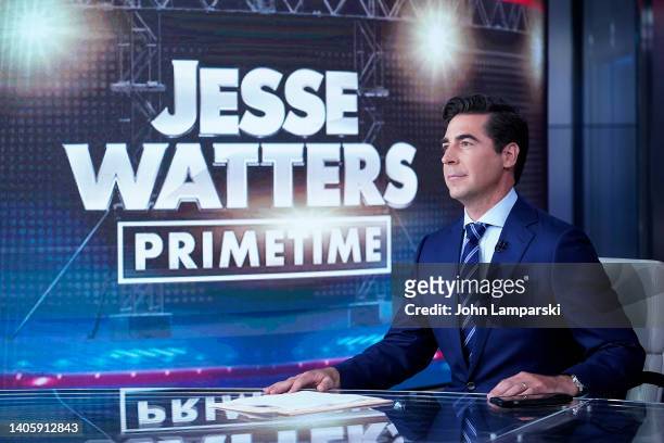 Fox anchor Jesse Watters is seen on "Jesse Watters Primetime" at Fox News Channel Studios on June 29, 2022 in New York City.