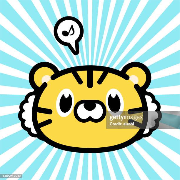 cute character design of the tiger - kawaii stock illustrations