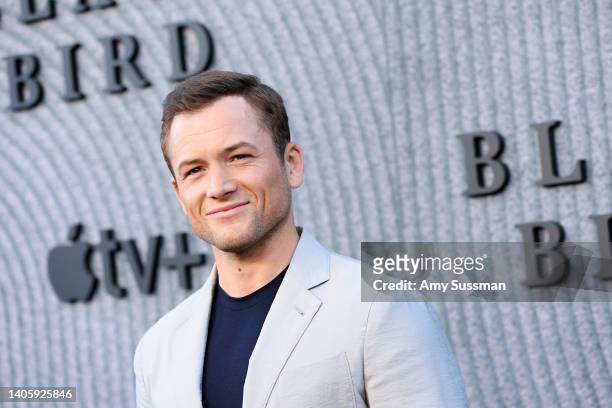 Taron Egerton attends the Los Angeles premiere of Apple TV+'s new show "Black Bird" at Regency Bruin Theatre on June 29, 2022 in Los Angeles,...
