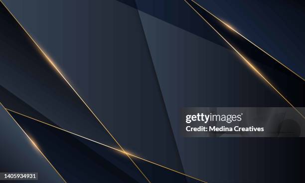 ilustraciones, imágenes clip art, dibujos animados e iconos de stock de fondo negro degradado abstracto con línea dorada de lujo - exclusivo