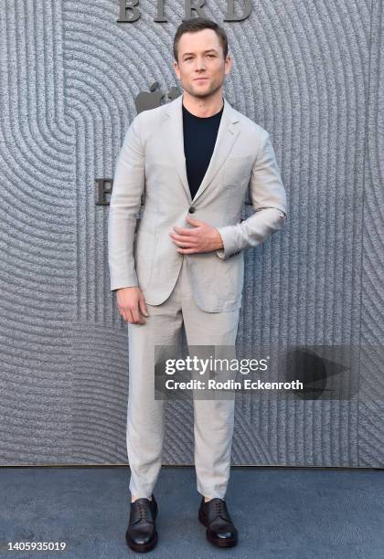 Taron Egerton attends the Los Angeles premiere of Apple TV+ new show "Black Bird" at Regency Bruin Theatre on June 29, 2022 in Los Angeles,...