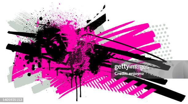 illustrazioni stock, clip art, cartoni animati e icone di tendenza di moderno rosa grunge texture e pattern vettoriali - stencil