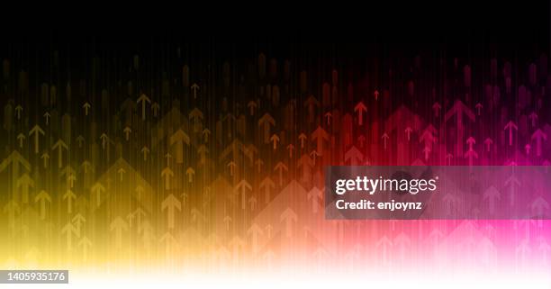 yellow and pink arrows background illustration - bull market stock illustrations