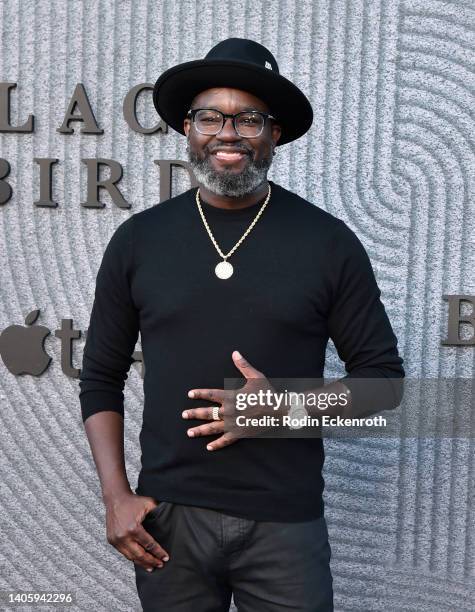 Lil Rel Howery attends the Los Angeles premiere of Apple TV+ new show "Black Bird" at Regency Bruin Theatre on June 29, 2022 in Los Angeles,...