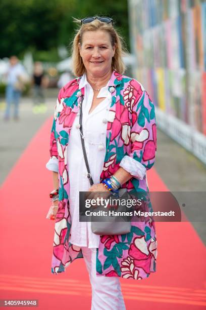 Actress Suzanne von Borsody attends the 75th Anniversary Celebration party of ndF at Galopprennbahn Riem on June 29, 2022 in Munich, Germany.
