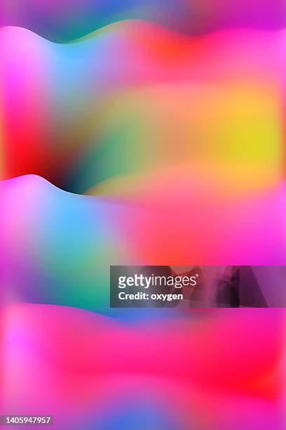 abstract pink green yellow waves flowing pattern peak mountain hills curve background - music inspired fashion stock pictures, royalty-free photos & images