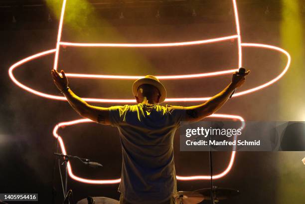 Jan Delay performs during the Donauinselfest DIF 2022 at Donauinsel on June 26, 2022 in Vienna, Austria.