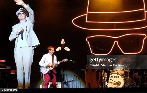 Jan Delay performs during the Donauinselfest DIF 2022 at Donauinsel on June 26, 2022 in Vienna, Austria.