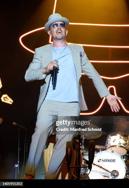 Jan Delay performs during the Donauinselfest DIF 2022 at Donauinsel on June 26, 2022 in Vienna, Austria.