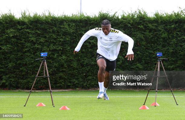 Armel Bella-Kotchap during a Southampton FC pre season training session at the Staplewood Campus on June 29, 2022 in Southampton, England.