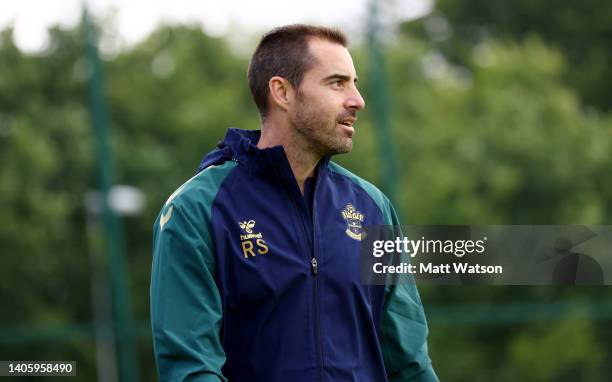 Southampton FC First Team Lead Coach Ruben Selles during a Southampton FC pre season training session at the Staplewood Campus on June 29, 2022 in...