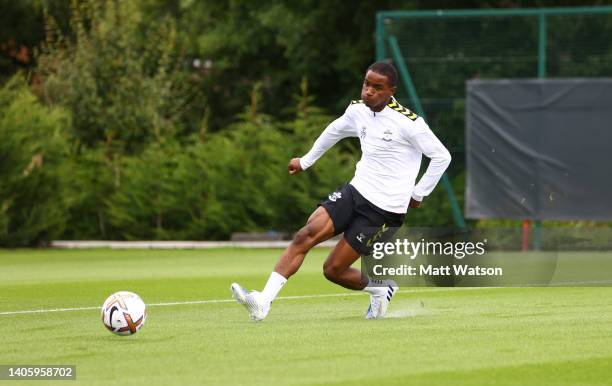 Ibrahima Diallo during a Southampton FC pre season training session at the Staplewood Campus on June 29, 2022 in Southampton, England.