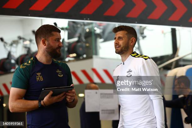 Jack Stephens during a Southampton FC pre season training session at the Staplewood Campus on June 29, 2022 in Southampton, England.