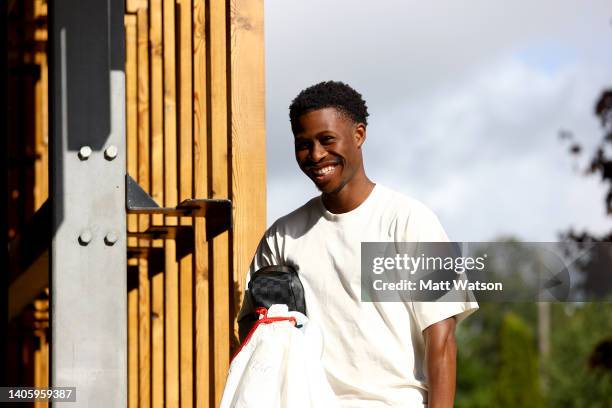 Nathan Tella as Southampton players return for pre season training at the Staplewood Campus on June 29, 2022 in Southampton, England.