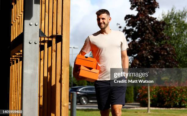 Jack Stephens as Southampton players return for pre season training at the Staplewood Campus on June 29, 2022 in Southampton, England.