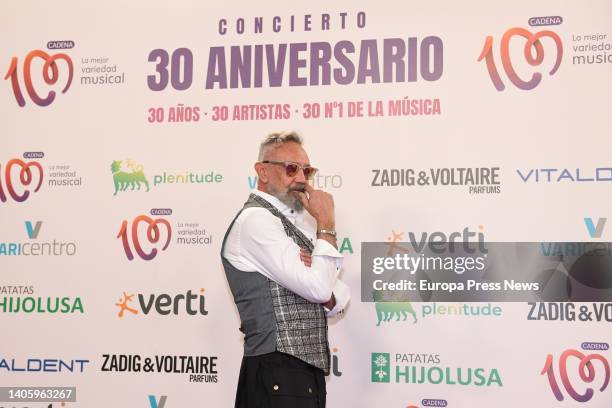 The singer Rafa Sanchez of the group La Union at the photocall prior to Cadena 100's 30th anniversary concert, at the Wanda Metropolitano, on 25...