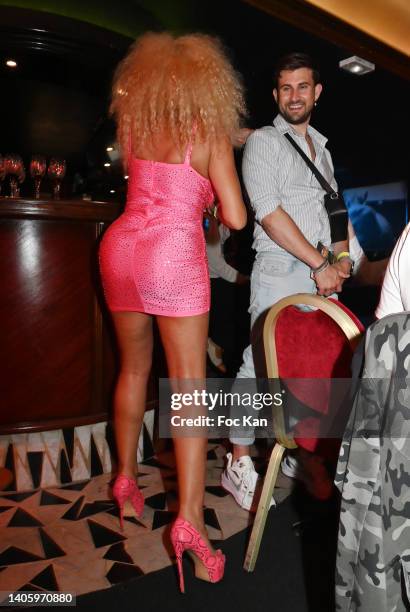 Afida Turner and Yanis Bargoin from Fresh Magazine attend Pierre Jean Chalençon’s Birthday party at the “Oh ! Cesar Paris” Cabaret Club on June 29,...