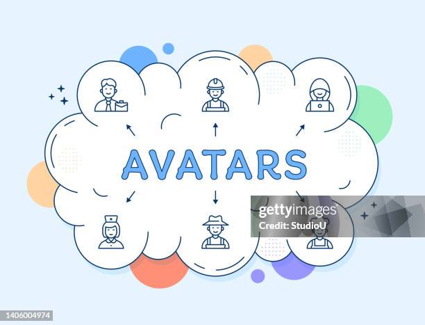 avatars icon design - student driver stock illustrations