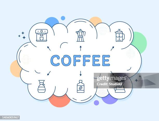 coffee icon design - cold brew stock illustrations