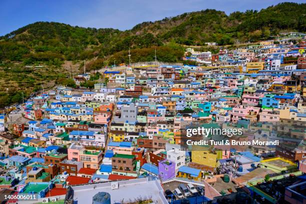 south korea, busan, the cultural village of gamcheon - kor stock pictures, royalty-free photos & images