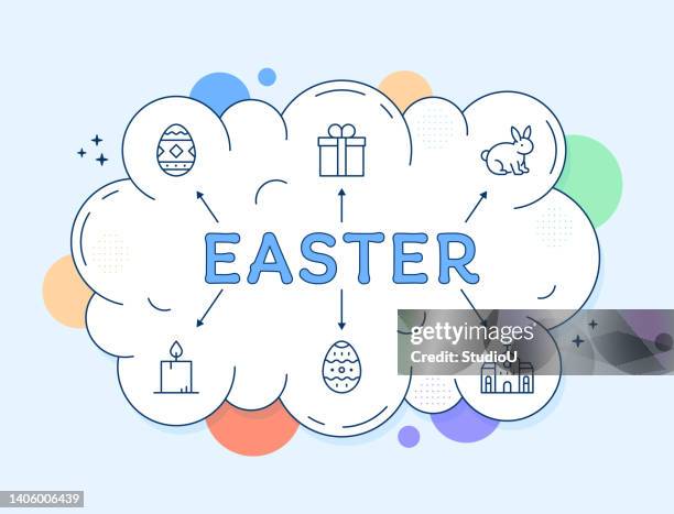 easter icon design - easter table stock illustrations