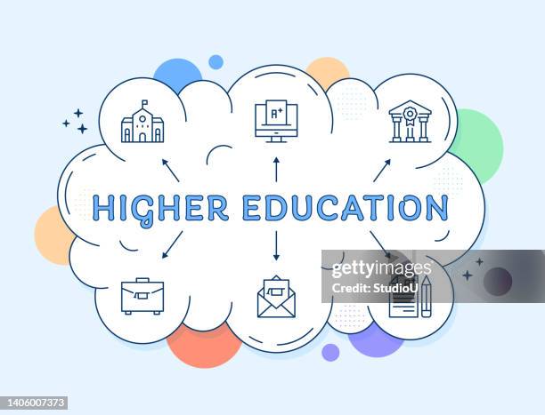 higher education icon design - summer job stock illustrations