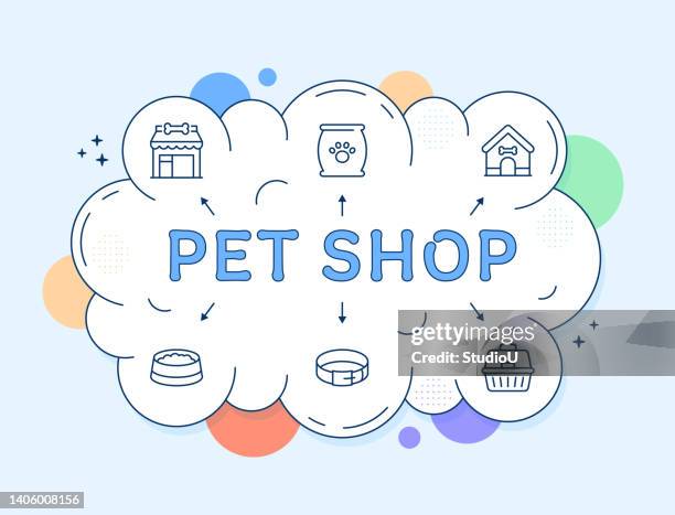pet shop icon design - cat bed stock illustrations