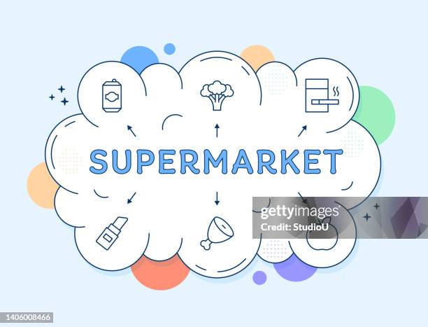 supermarket icon design - ethical consumerism tobacco stock illustrations