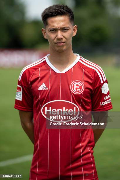 Shinta Appelkamp of Fortuna Düsseldorf poses during the team presentation on June 30, 2022 in Duesseldorf, Germany.