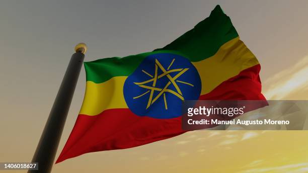 flag of ethiopia - ethiopia foto e immagini stock
