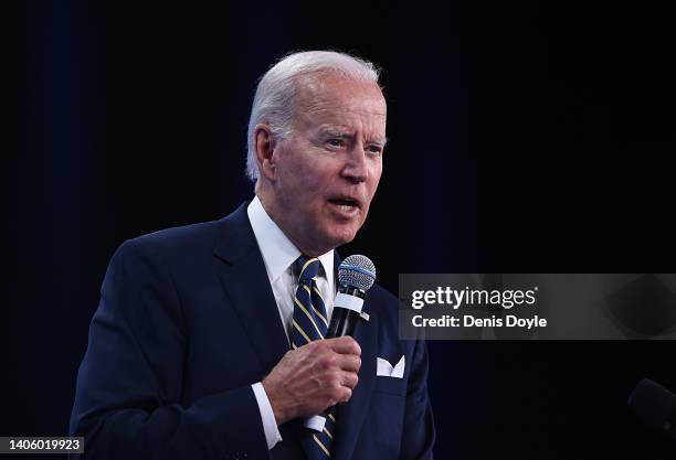 President Joe Biden holds his press conference at the NATO Summit on June 30, 2022 in Madrid, Spain. During the summit in Madrid, on June 30 NATO...