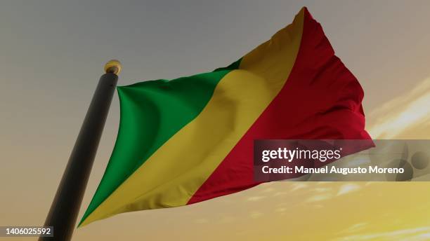 flag of the republic of the congo - congoles fotografías e imágenes de stock
