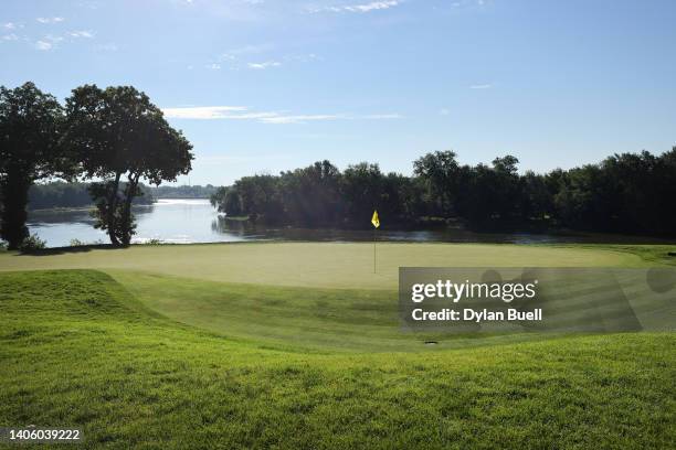 Scenic view of the 16th green during the first round of the John Deere Classic at TPC Deere Run on June 30, 2022 in Silvis, Illinois.