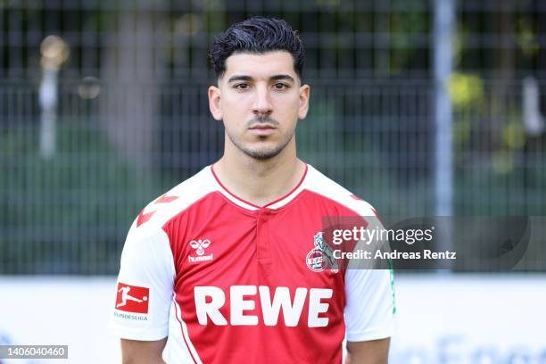 Dimitris Limnios of 1. FC Köln poses during the team presentation on June 30, 2022 in Cologne, Germany.