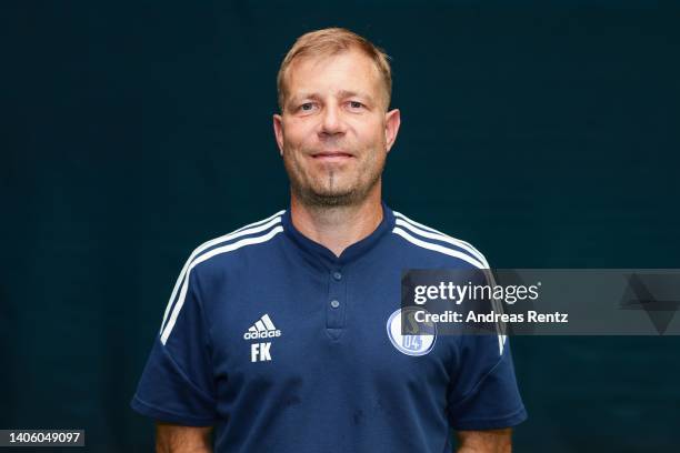 Head coach Frank Kramer of FC Schalke 04 poses during the team presentation on June 30, 2022 in Gelsenkirchen, Germany.