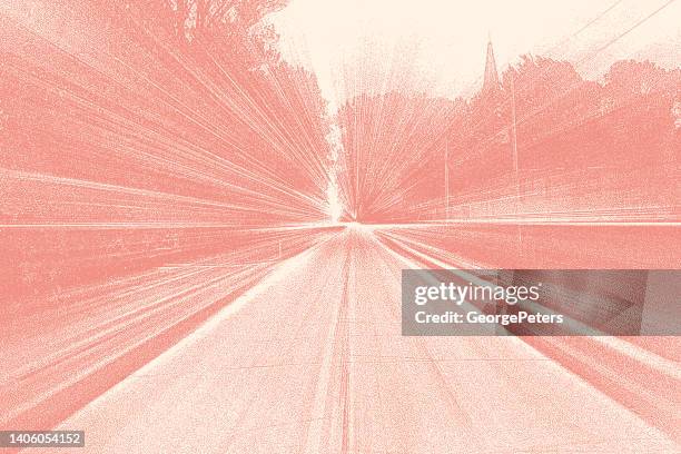 speed motion driving with zoom effect - coral coloured stock illustrations