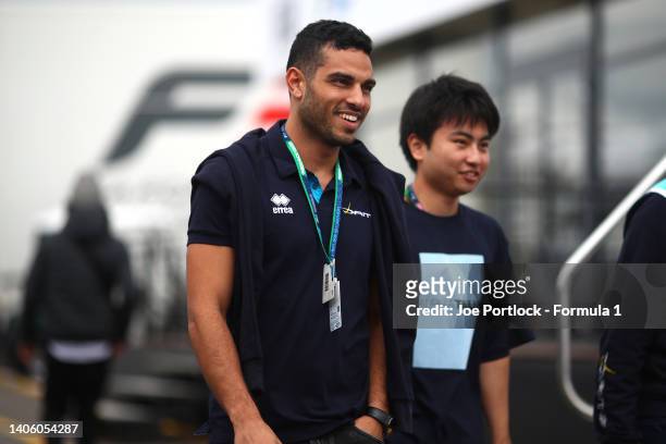 Roy Nissany of Israel and DAMS walks in the Paddock during previews ahead of Round 7:Silverstone of the Formula 2 Championship at Silverstone on June...