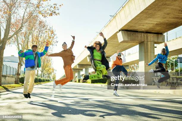 outdoor portrait of hip hop dance vitality - hip hopper stock pictures, royalty-free photos & images