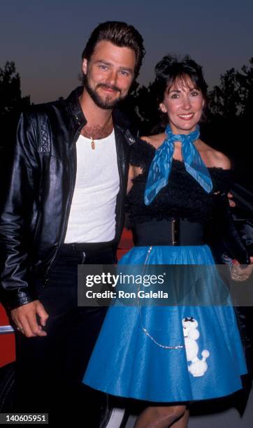 Greg Evigan and Pam Serpe at the NBC Affiliates Party, Century Plaza Hotel, Century City.