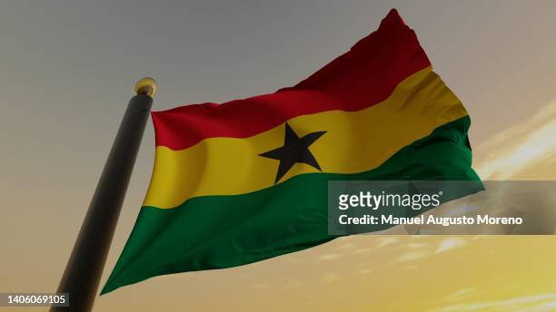 flag of ghana - ghana independence stockfoto's en -beelden