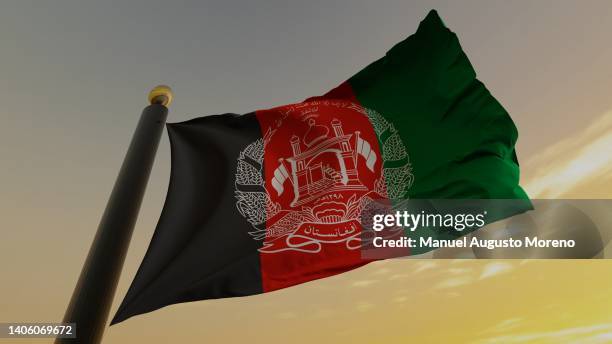 flag of the islamic republic of afghanistan (2004-2021) - afghanistan flag stock pictures, royalty-free photos & images