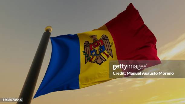 flag of moldova - moldova fotografías e imágenes de stock