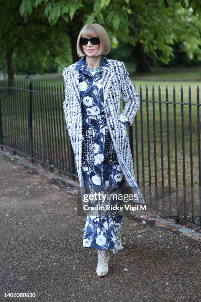 Anna Wintour seen attending The Serpentine Gallery Summer Party on June 30, 2022 in London, England.
