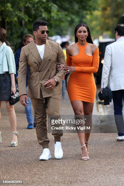Russell Wilson and Ciara seen attending The Serpentine Gallery Summer Party on June 30, 2022 in London, England.