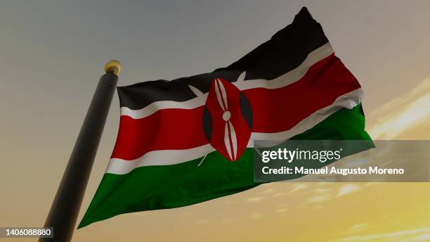 flag of kenya - kenyan flag stock-fotos und bilder