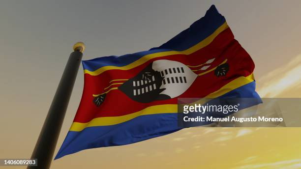 flag of eswatini (swaziland) - swaziland bildbanksfoton och bilder