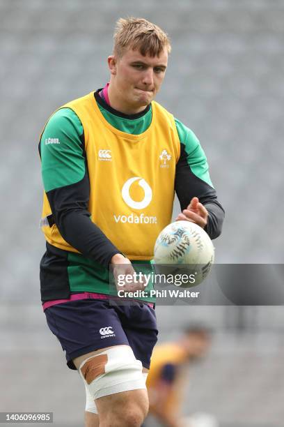 Gavin Coombes of Ireland during a Ireland Rugby Squad Captain's Run at Eden Park on July 01, 2022 in Auckland, New Zealand.