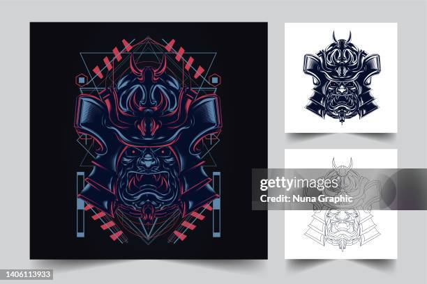 the process of creating a hanzo sacred geometry logo - wig vector stock illustrations
