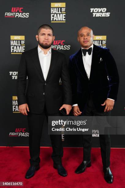 Khabib Nurmagomedov poses on the red carpet prior to the UFC Hall of Fame induction ceremony at T-Mobile Arena on June 30, 2022 in Las Vegas, Nevada.